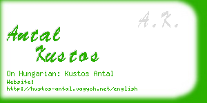 antal kustos business card